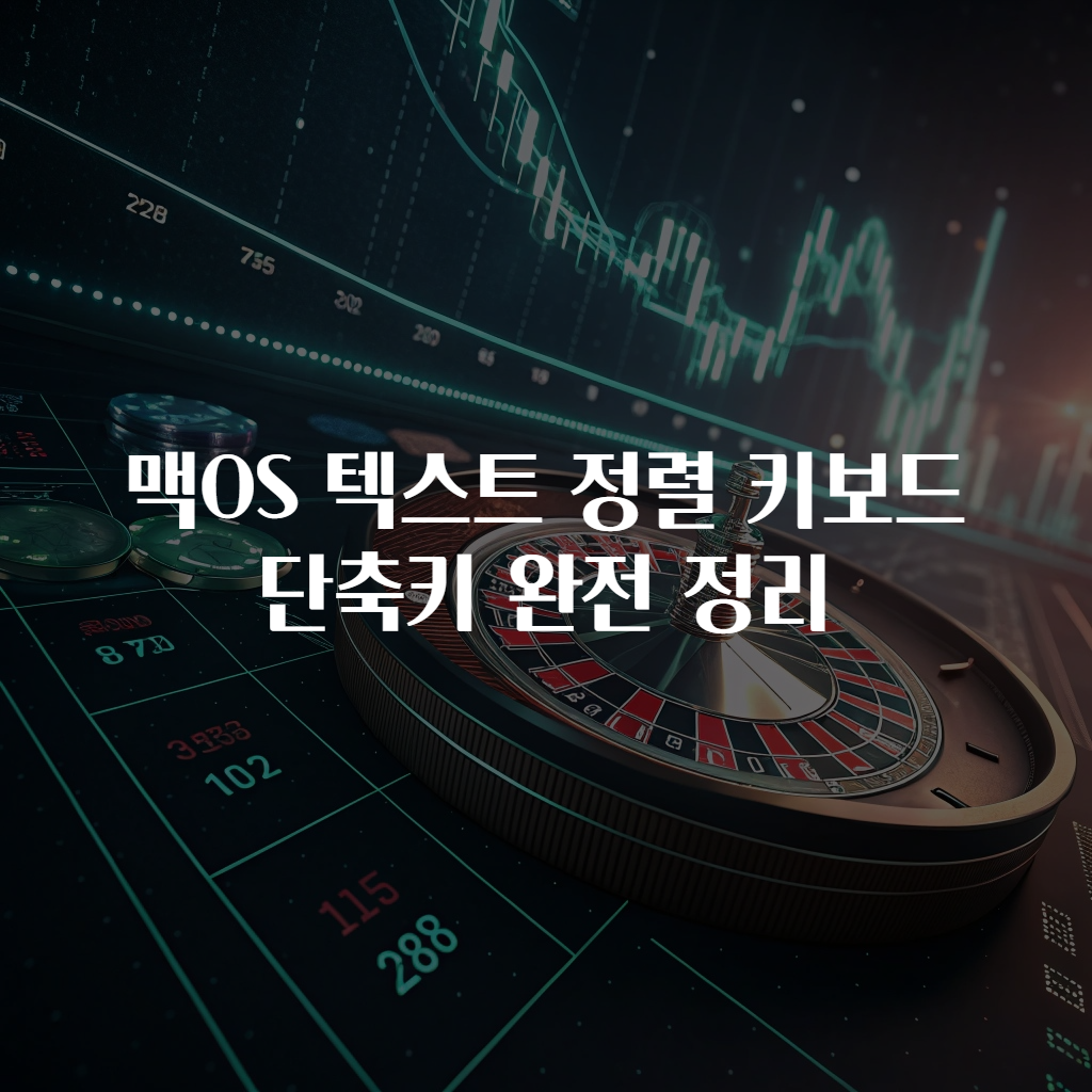 맥OS 텍스트 정렬 키보드 단축키 완전 정리