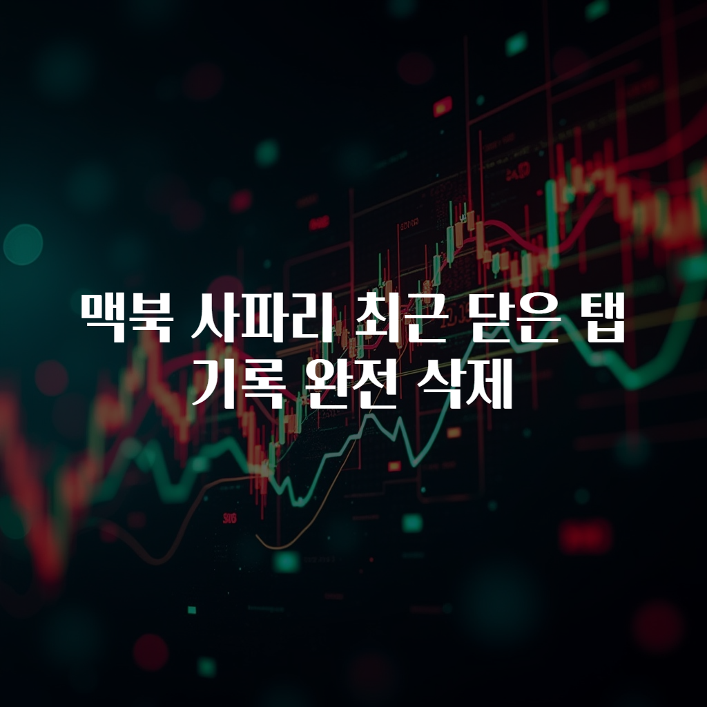 맥북 사파리 최근 닫은 탭 기록 완전 삭제