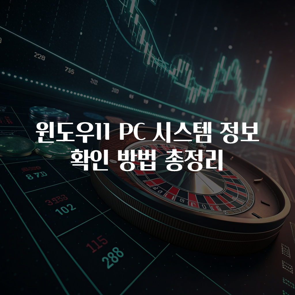 윈도우11 PC 시스템 정보 확인 방법 총정리