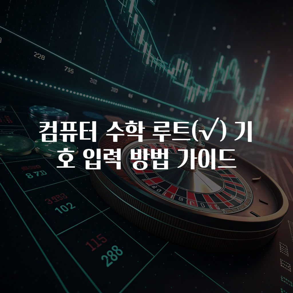 컴퓨터 수학 루트(√) 기호 입력 방법 가이드