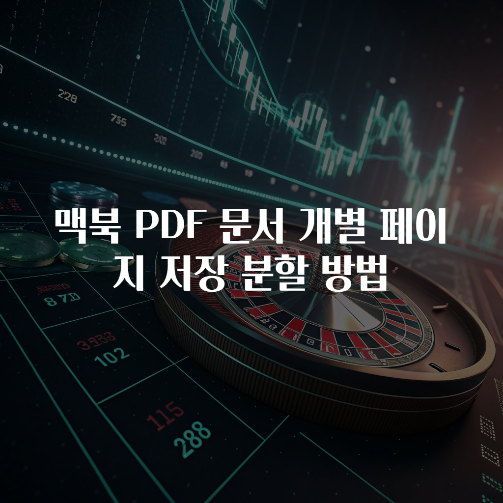 맥북 PDF 문서 개별 페이지 저장 분할 방법