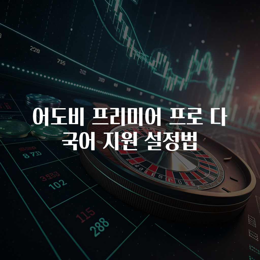 어도비 프리미어 프로 다국어 지원 설정법