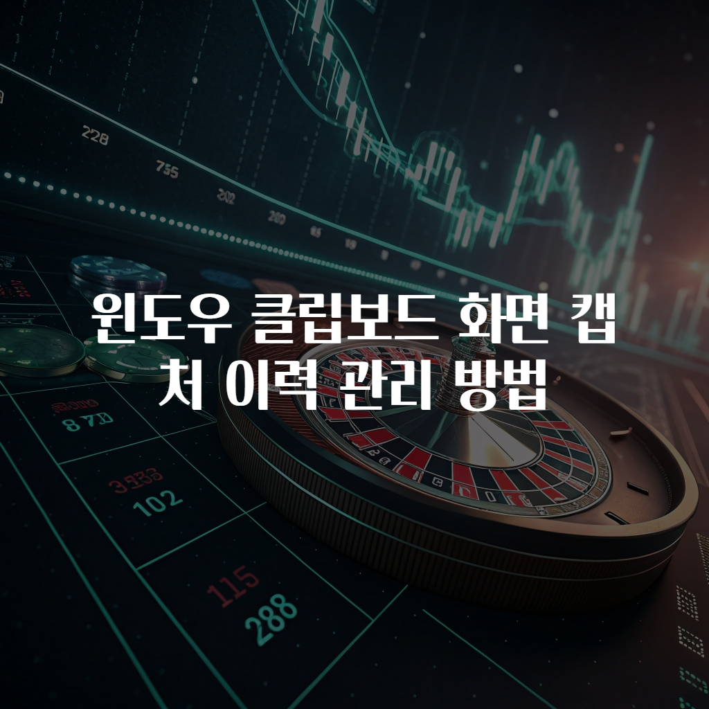 윈도우 클립보드 화면 캡처 이력 관리 방법