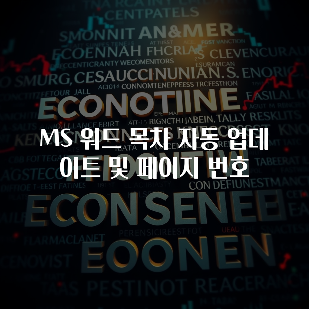 MS 워드 목차 자동 업데이트 및 페이지 번호