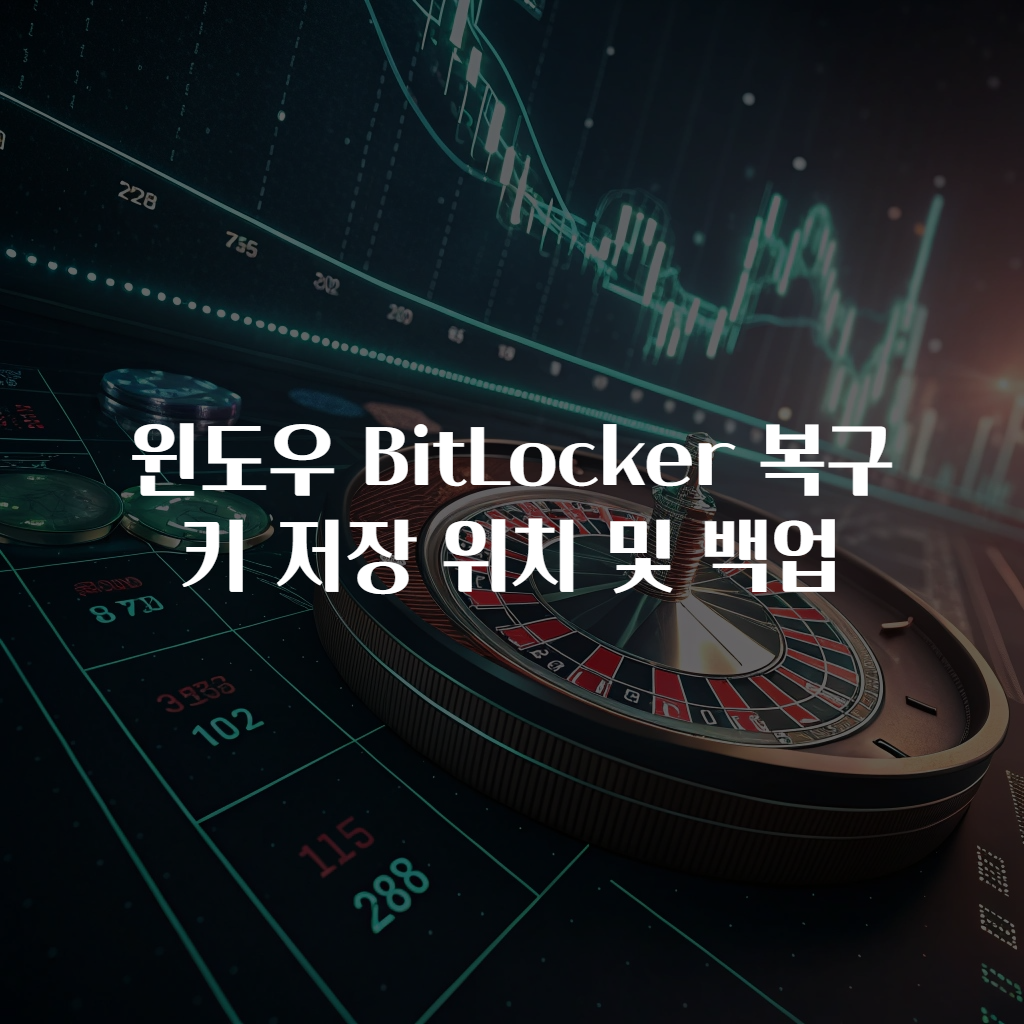 윈도우 BitLocker 복구키 저장 위치 및 백업