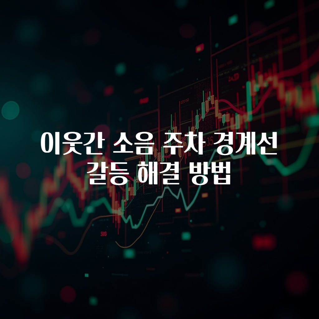 이웃간 소음 주차 경계선 갈등 해결 방법