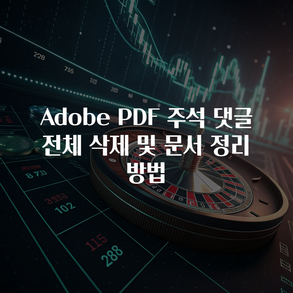 Adobe PDF 주석 댓글 전체 삭제 및 문서 정리 방법