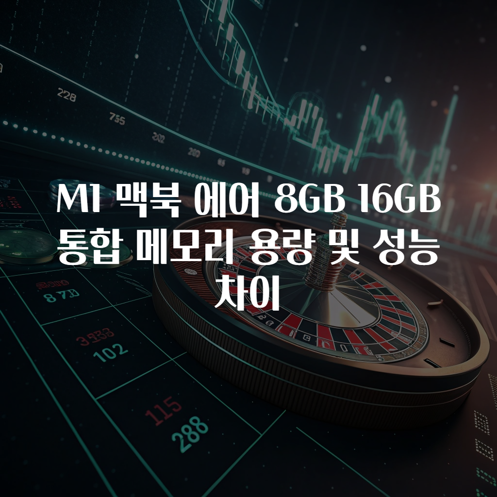 M1 맥북 에어 8GB 16GB 통합 메모리 용량 및 성능 차이