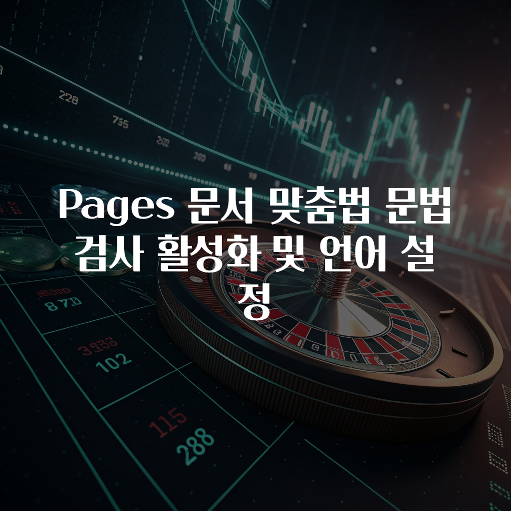 Pages 문서 맞춤법 문법 검사 활성화 및 언어 설정