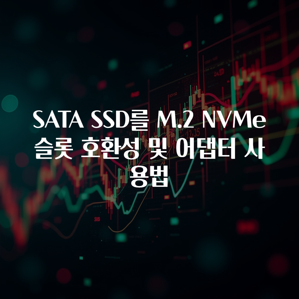 SATA SSD를 M.2 NVMe 슬롯 호환성 및 어댑터 사용법