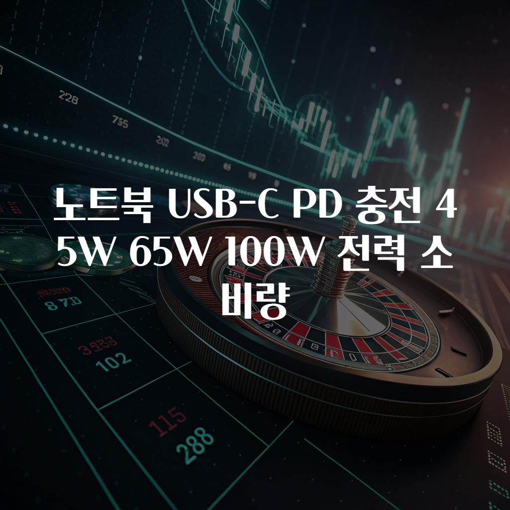 노트북 USB-C PD 충전 45W 65W 100W 전력 소비량