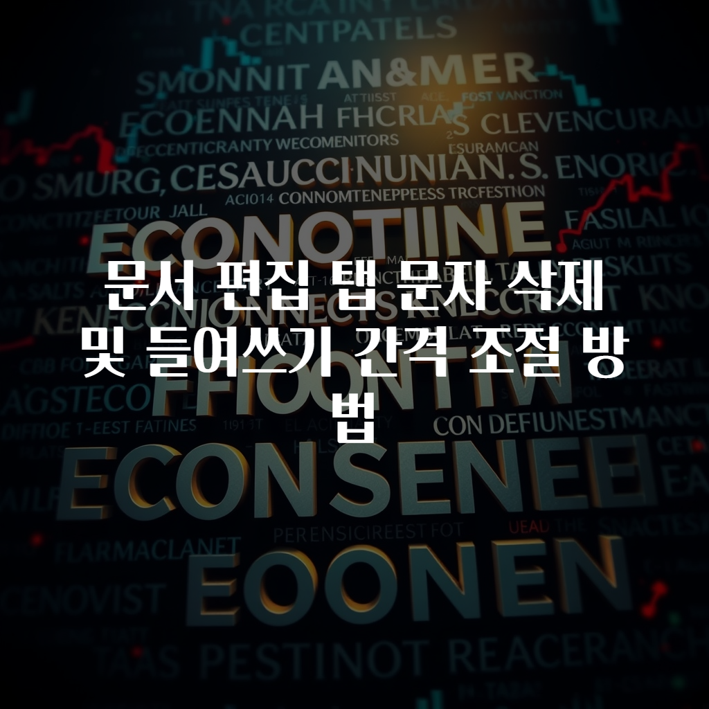 문서 편집 탭 문자 삭제 및 들여쓰기 간격 조절 방법
