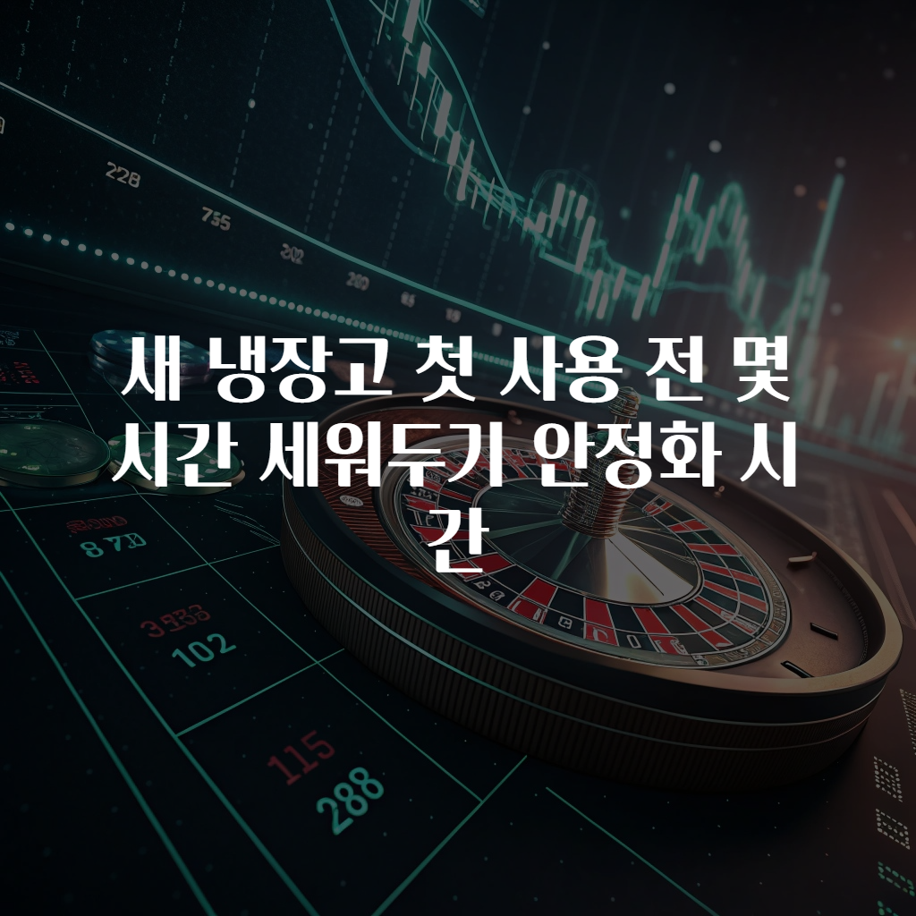 새 냉장고 첫 사용 전 몇시간 세워두기 안정화 시간