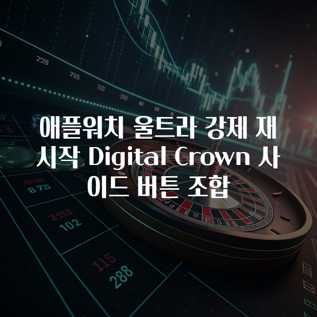 애플워치 울트라 강제 재시작 Digital Crown 사이드 버튼 조합
