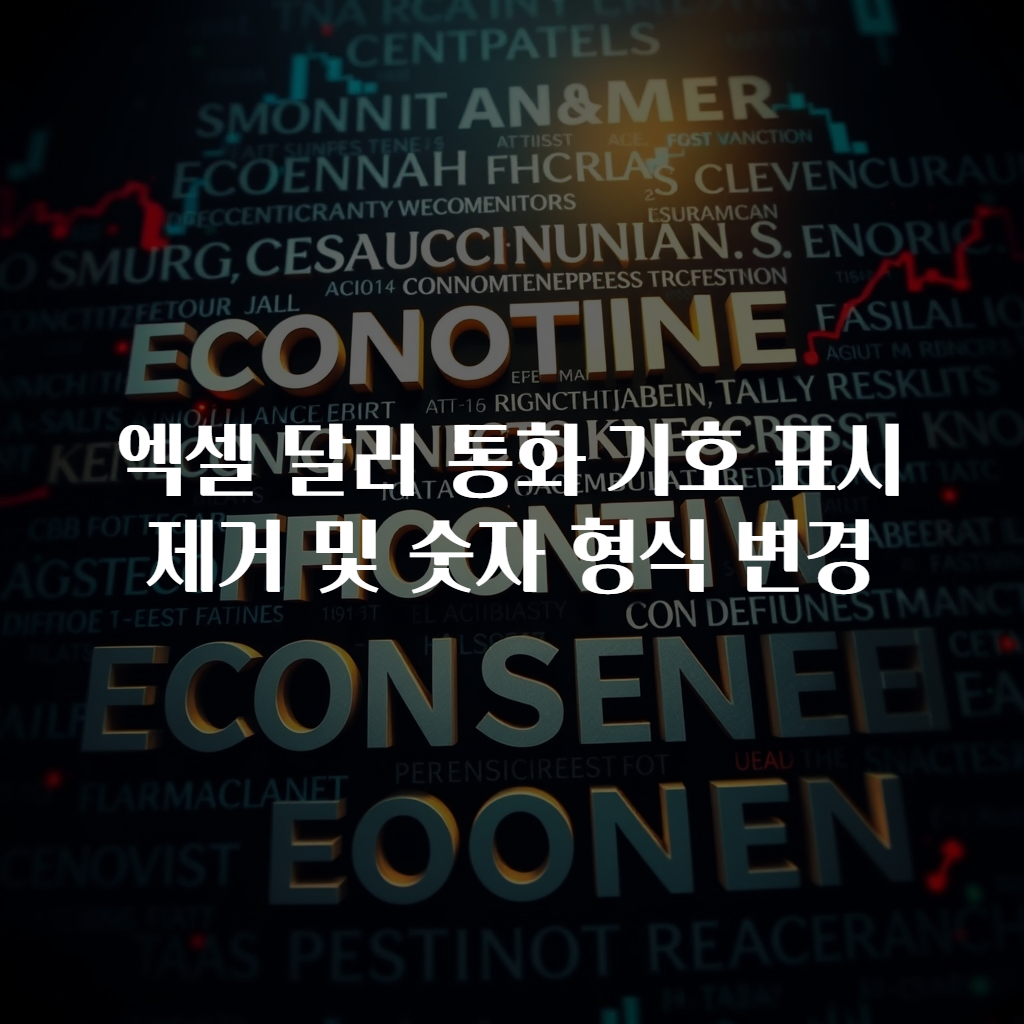엑셀 달러 통화 기호 표시 제거 및 숫자 형식 변경