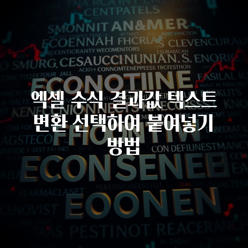 엑셀 수식 결과값 텍스트 변환 선택하여 붙여넣기 방법