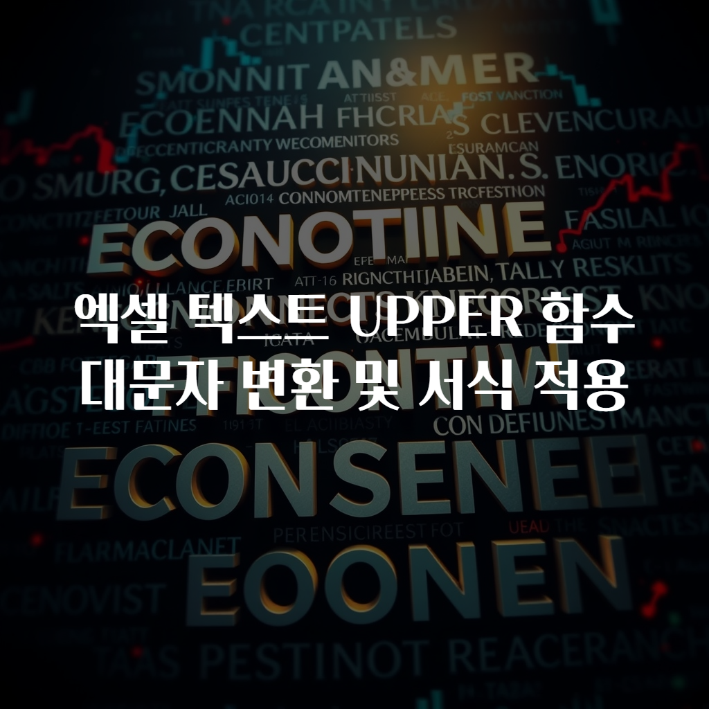 엑셀 텍스트 UPPER 함수 대문자 변환 및 서식 적용