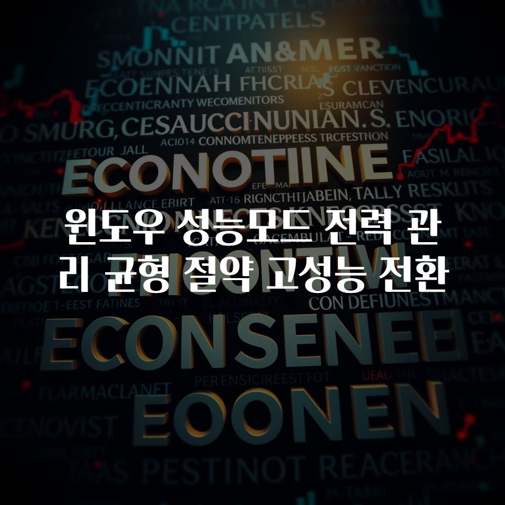 윈도우 성능모드 전력 관리 균형 절약 고성능 전환
