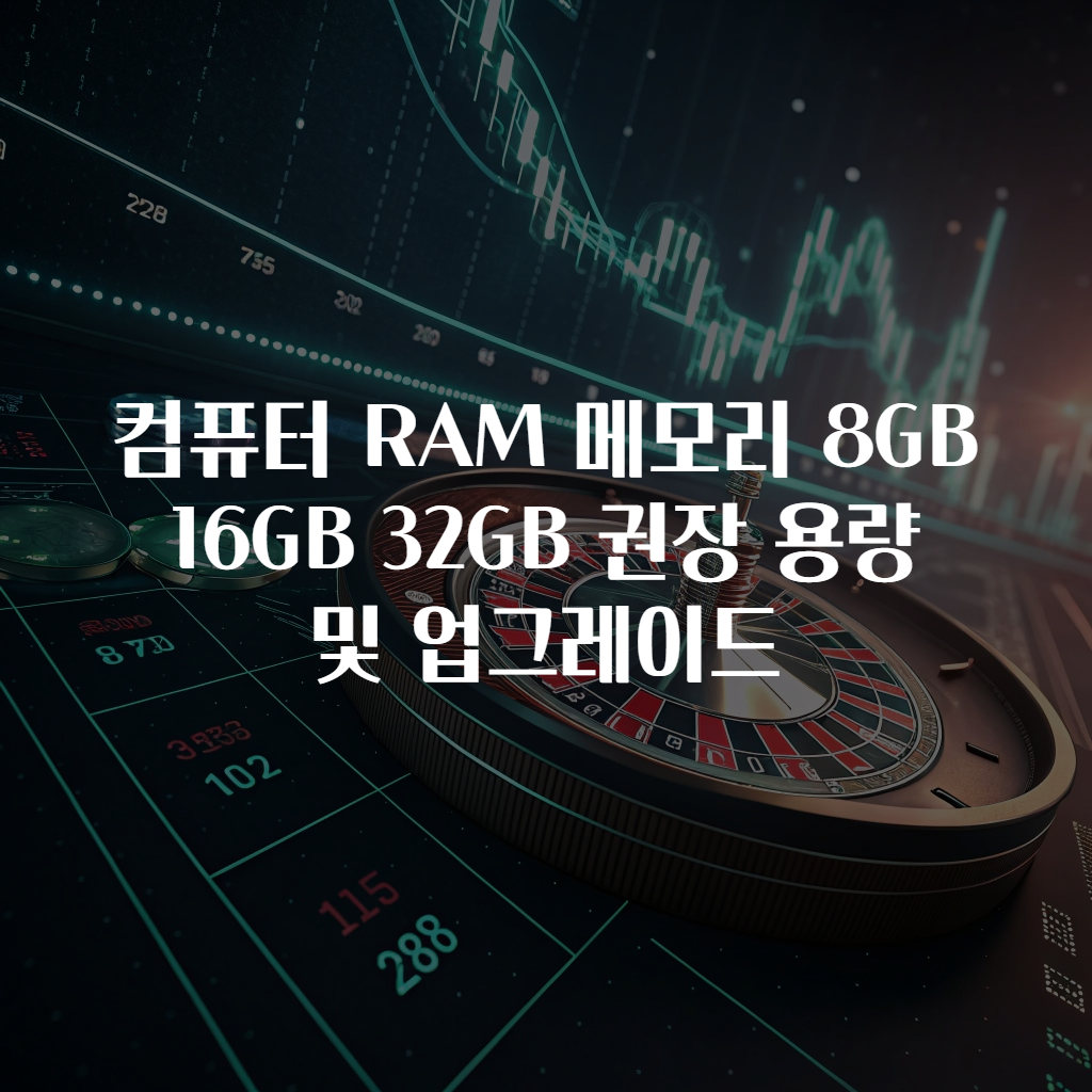 컴퓨터 RAM 메모리 8GB 16GB 32GB 권장 용량 및 업그레이드