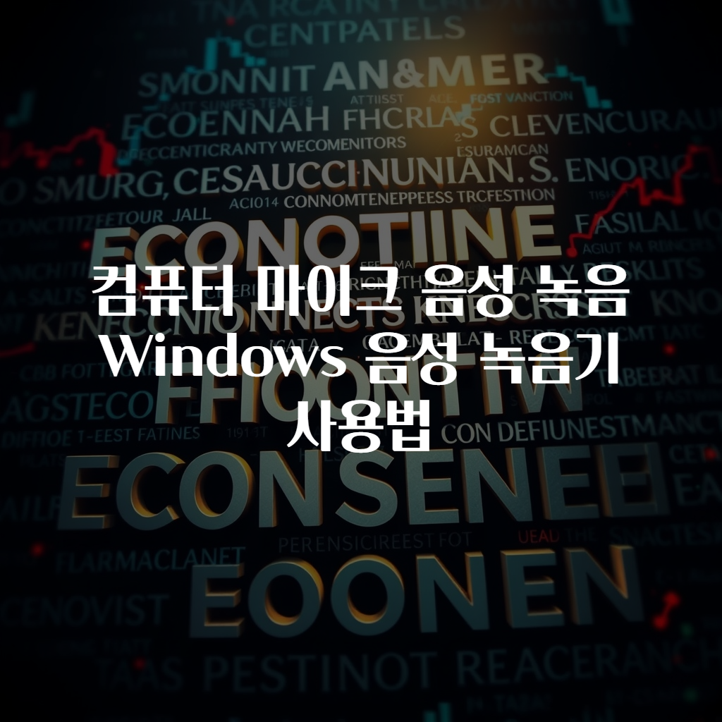 컴퓨터 마이크 음성 녹음 Windows 음성 녹음기 사용법