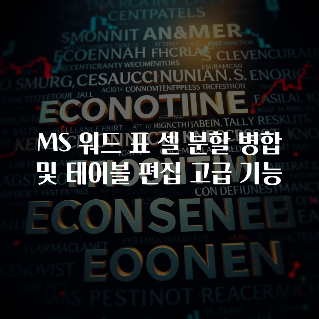 MS 워드 표 셀 분할 병합 및 테이블 편집 고급 기능