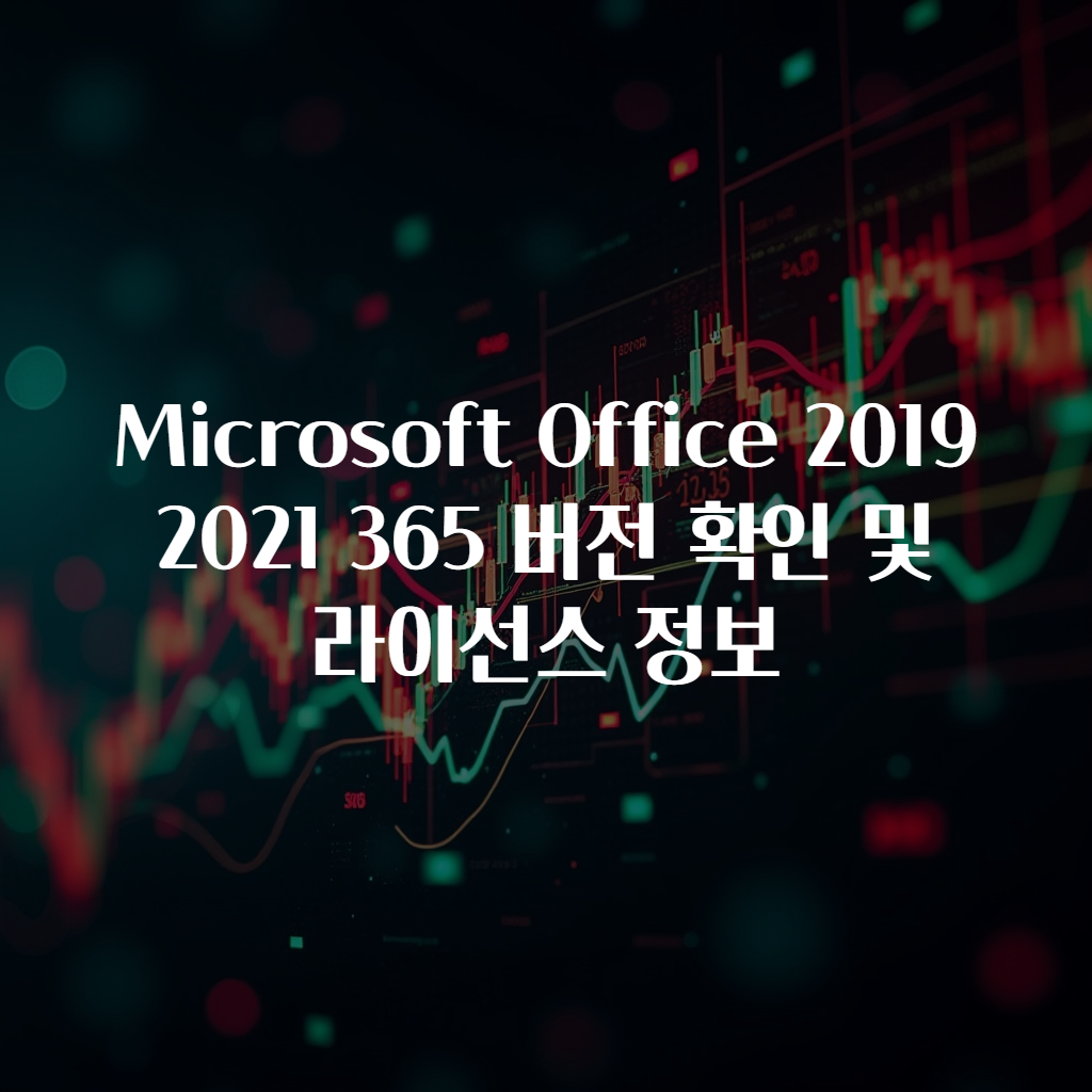 Microsoft Office 2019 2021 365 버전 확인 및 라이선스 정보