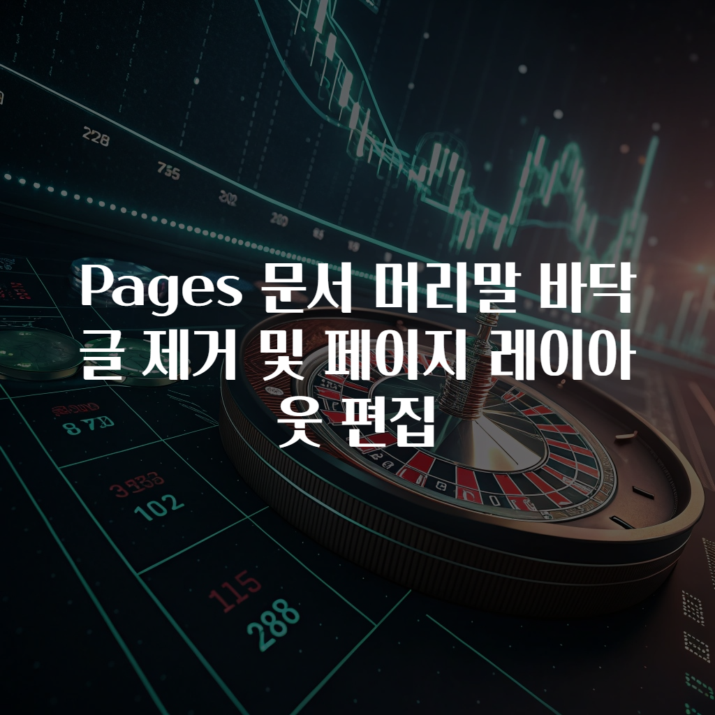 Pages 문서 머리말 바닥글 제거 및 페이지 레이아웃 편집