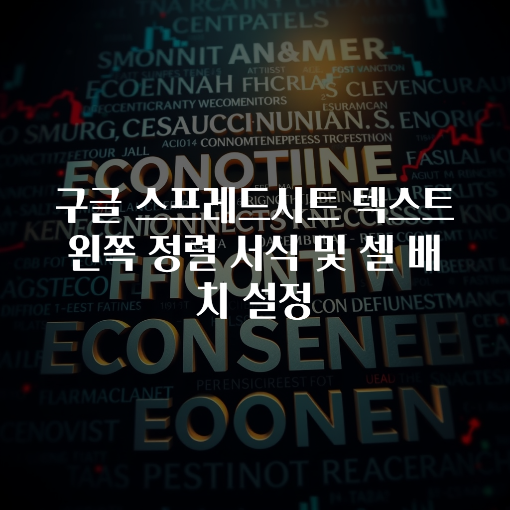 구글 스프레드시트 텍스트 왼쪽 정렬 서식 및 셀 배치 설정