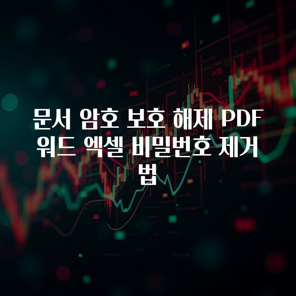 문서 암호 보호 해제 PDF 워드 엑셀 비밀번호 제거법