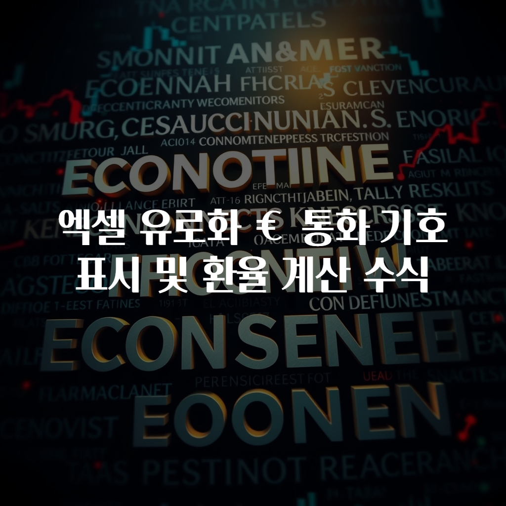 엑셀 유로화 € 통화 기호 표시 및 환율 계산 수식