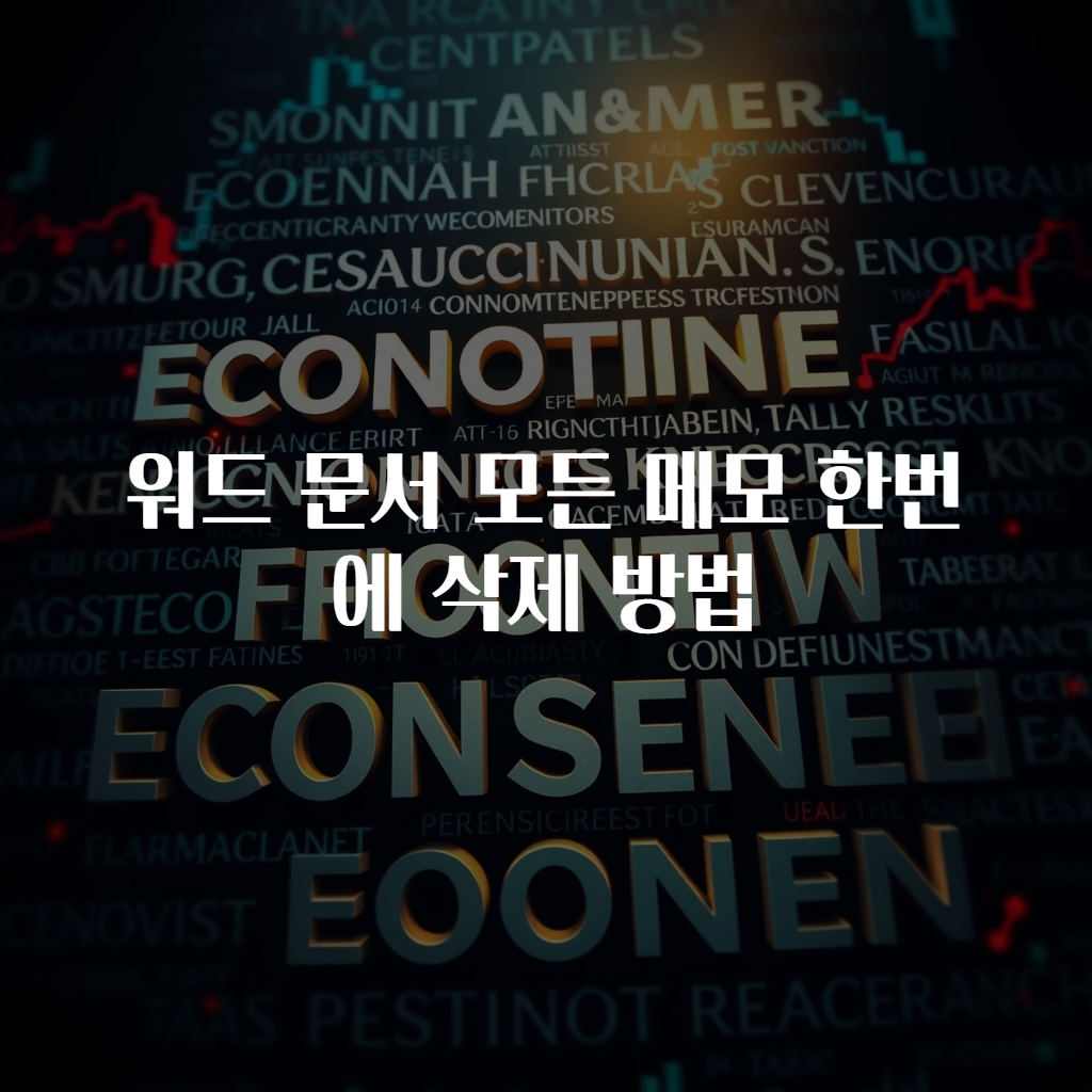 워드 문서 모든 메모 한번에 삭제 방법