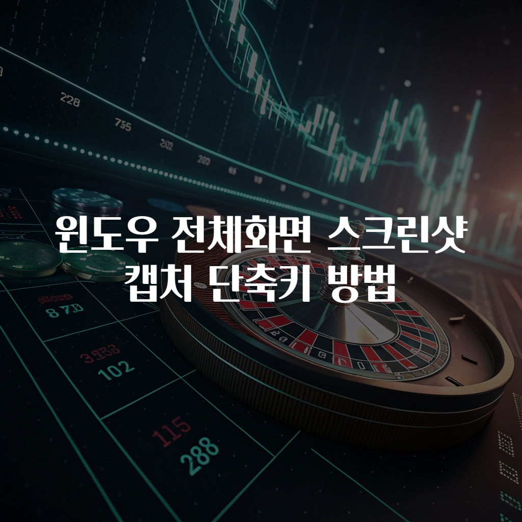 윈도우 전체화면 스크린샷 캡처 단축키 방법