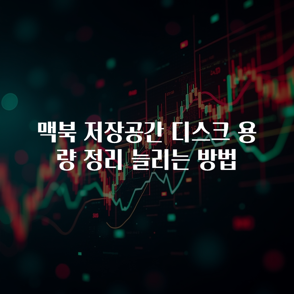 맥북 저장공간 디스크 용량 정리 늘리는 방법