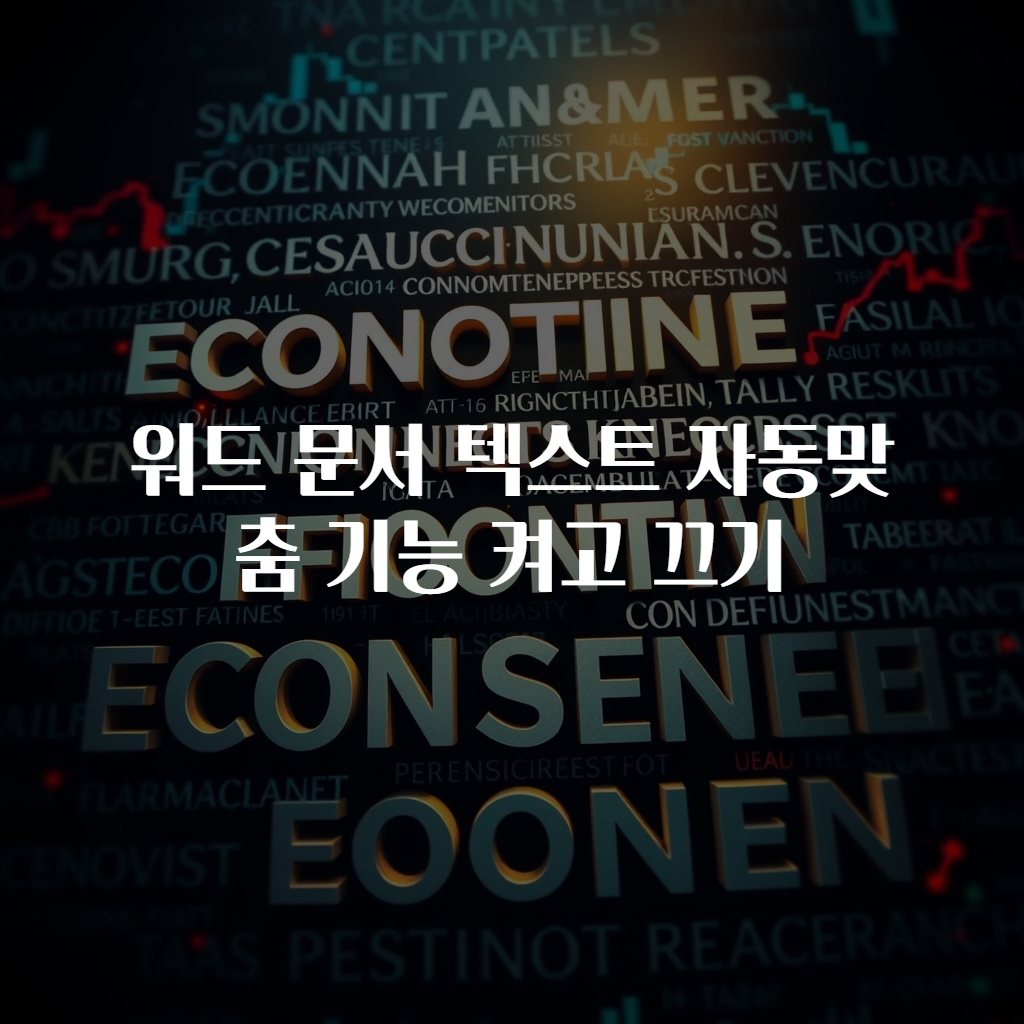 워드 문서 텍스트 자동맞춤 기능 켜고 끄기