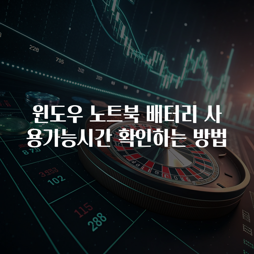 윈도우 노트북 배터리 사용가능시간 확인하는 방법