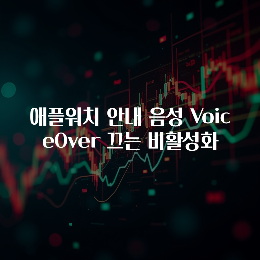 애플워치 안내 음성 VoiceOver 끄는 비활성화
