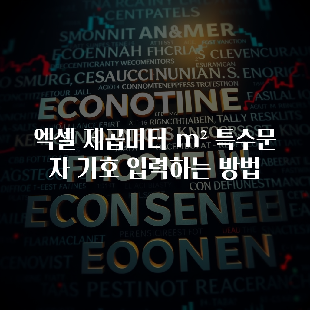 엑셀 제곱미터 m² 특수문자 기호 입력하는 방법