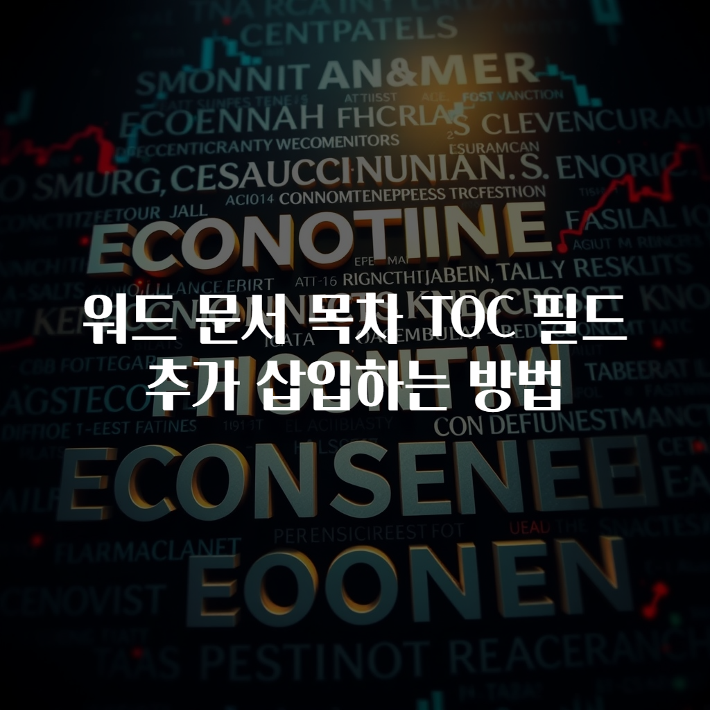 워드 문서 목차 TOC 필드 추가 삽입하는 방법