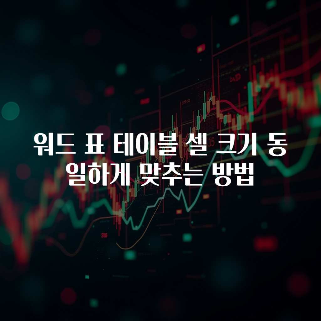 워드 표 테이블 셀 크기 동일하게 맞추는 방법