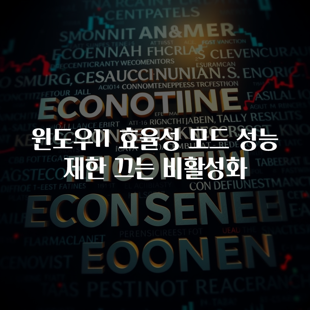 윈도우11 효율성 모드 성능 제한 끄는 비활성화