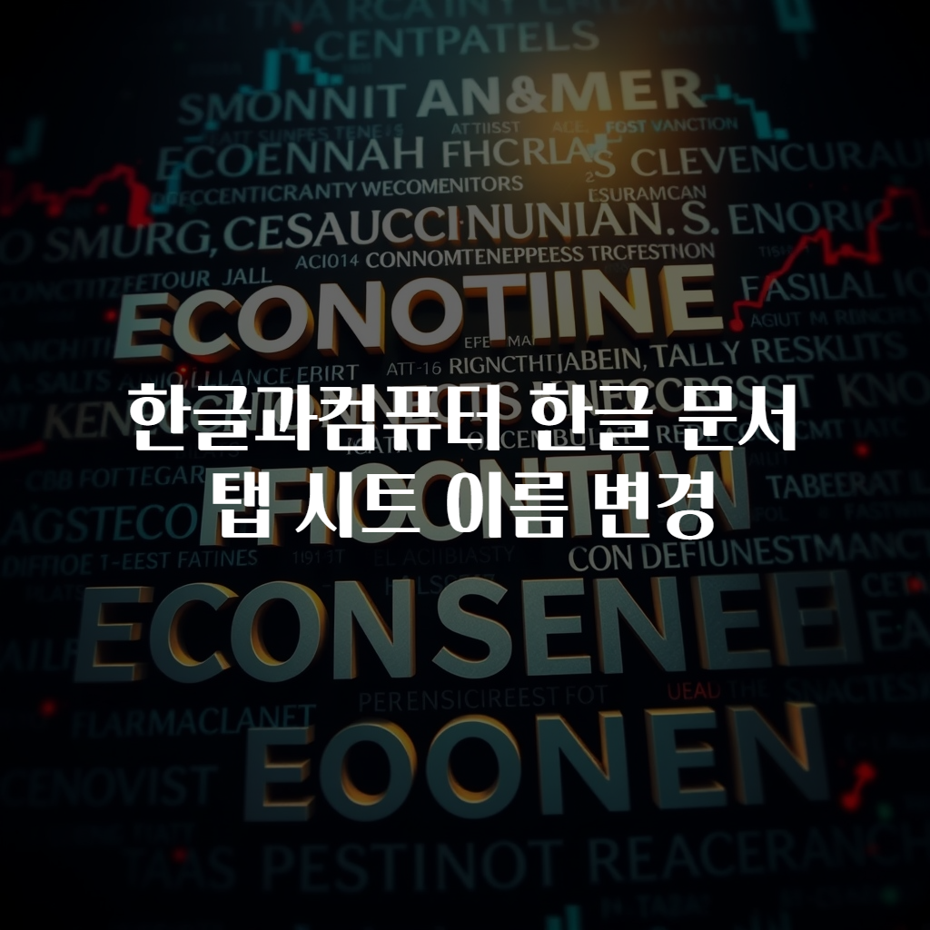 한글과컴퓨터 한글 문서 탭 시트 이름 변경